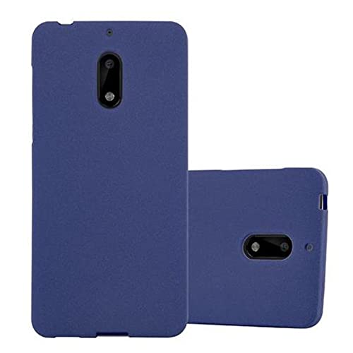 Cadorabo Custodia per Nokia 6 2017 in FROST BLU SCURO - Morbida Cover Protettiva Sottile di Silicone TPU con Bordo Protezione - Ultra Slim Case Antiurto Gel Back Bumper Guscio