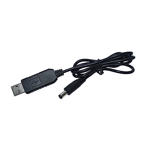 Qsvbeeqj USB�ϊ��P�[�u�� USB - DC5.5x2.1mm �p���[���M�����[�^�[�d�P�[�u�� �R�[�h 5V/9V12V �[�d�P�[�u��