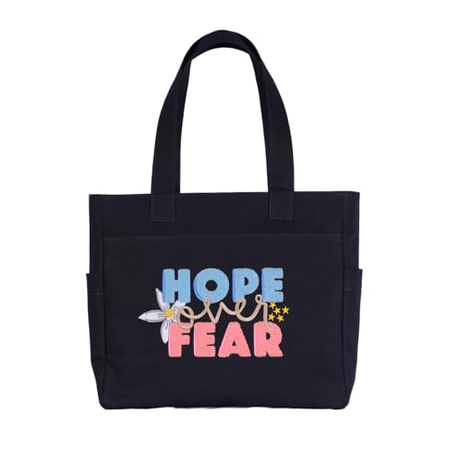 Image of TSANTA U Shaped Canvas Tote Bag, 35.56x33.02 cm with 10.8 cm Gusset, Cotton, Zipper Closure, Laptop Compartment