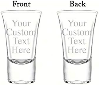Personalized DOUBLE SIDED 1.5oz Shot Glass, Custom Laser Etched Free Engraving Groomsman and Bridesmaid Wedding Favor Gift For Him, For Her, For Boys, For Girls, For Them (Double Side Engraving)