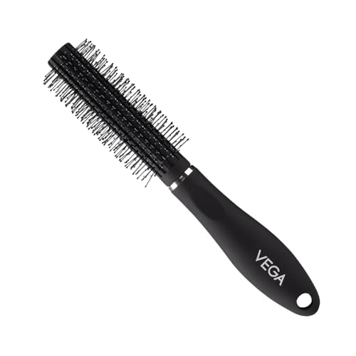 Image of Vega Round Hair Brush for Blow Dry Styling, Volumizing Tool for Men & Women, Adds Curl, Waves & Smooth Finish, Professional Roller for Salon Results (India's No.1 Hair Brush Brand, R22-RB)