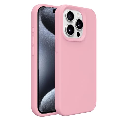 Image of iPhone 16 Pro Max Case Silicone,Soft Microfiber Lining(Rose Pink)