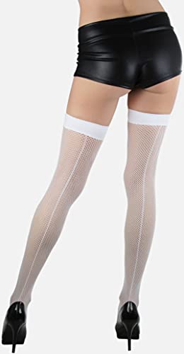 Image of ToBeInStyle Women's Fine Classic Fishnet Thigh High Stretch Nylon Novelty Stockings