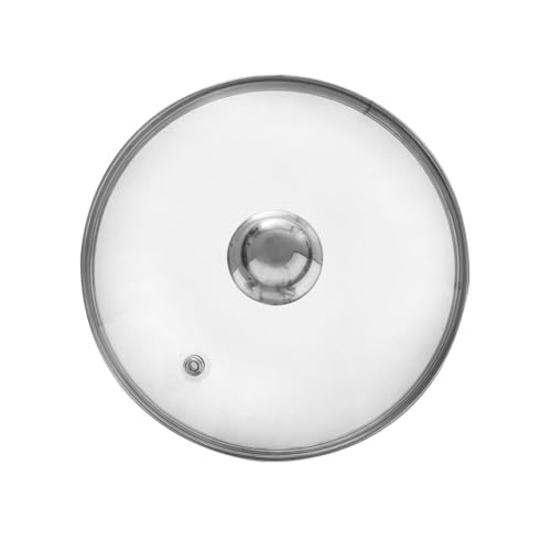 ORION Heat-Resistant Glass Pan Lid - Universal Lid with Stainless Steel Ring, Fits Pots and Pans 14-30 cm