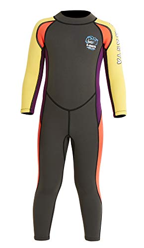 DIVE&SAIL - Ropa de Neopreno Bañador para Surf para Niños Traje de Buceo de una pieza para Natación Surf Manga Larga Protección UV Tela Elástico - Verde