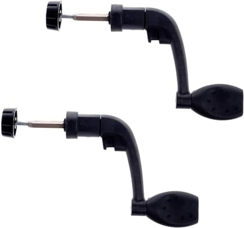 2 Stück Black Universal Kunststoff Power Handle Angeln Rollen Crank Rock Arm Spinning Wheel Grasp Wirbel Takelendstück und Zubehör