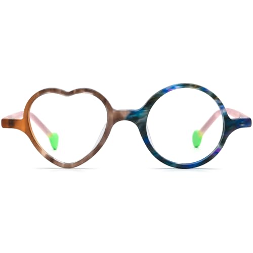 Image of HEPIDEM Multicolor Acetate Glasses Frame Men Women Round Eyeglasses Optical Spectacles 9377