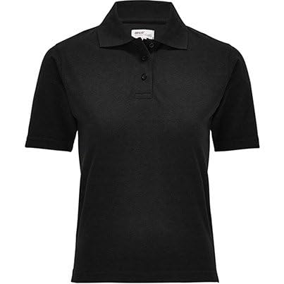 Style It Up Womens Ladies Classics Polo Shirt Short Sleeve Dry Touch Pique Plain Casual Wear Polo T-Shirt (Black, 14)