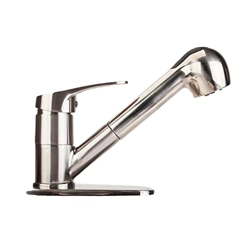 Kitchen Sink Faucet, Commercial Stainless Steel Laundry Single Handle Pull Out Kitchen Faucets with Pull Down Sprayer for Farmhouse rv Utility bar Laundry Sinks