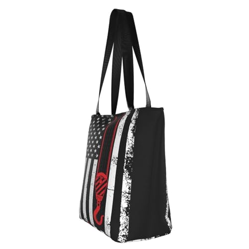 Excavator American Flag Bags Shoulder Tote Bag Large Handbags for Women Suitable for Travel 13 Inches3