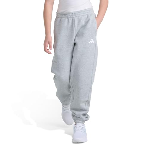 adidas Girls' Fleece Jogger, Medium Grey Heather, 7-8