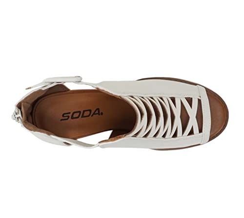 Image of Soda Aran ~ Women Open Toe Crisscross Straps Back Zipper High Heel Fashion Sandal with Adjustable Ankle Strap