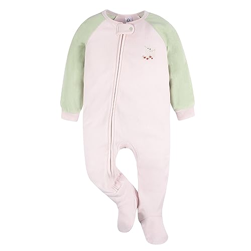 Image of Gerber Baby Girl & Toddler 2-Pack Loose Fit Fleece Footed Pajamas
