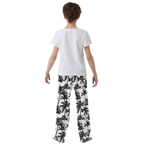 ZZXXB Palm Tree Boys Long Pants Soft Trousers Elastic Waist Kids Lounge Bottoms with Pockets S-XL3
