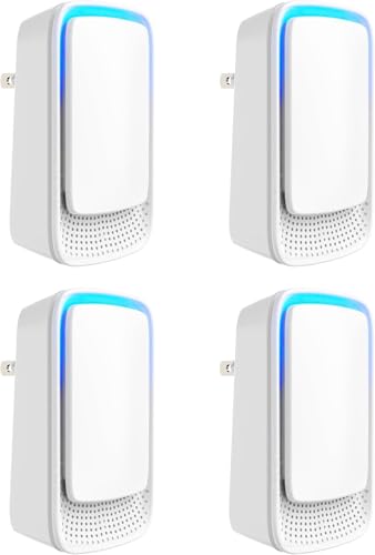 Plug In Air Ionizers - Negative Ion Technology Air Purifier - Quiet Operation Air Freshener for Home, Bedroom, Office, Garage Room - Portable Air Purifiers Odor,Pets Smell - Air Cleaner White (4 Pack）
