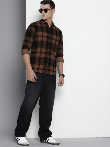 Image of The Indian Garage Co Men Regular Fit Printed Cutaway Collar Casual Shirt