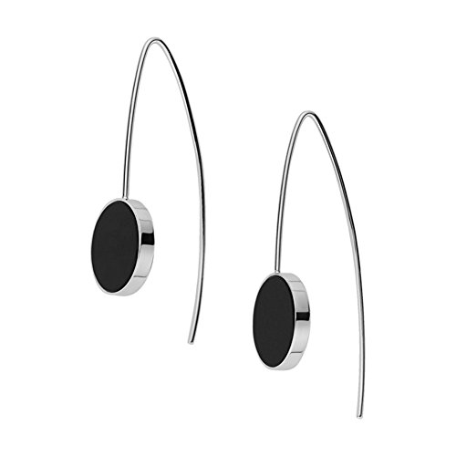 Pendientes largos en plata y onix