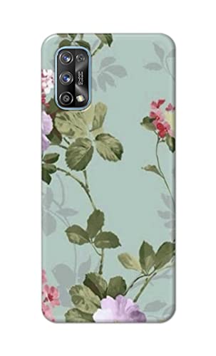 Image of Printed Hard Back Cover Case for Realme 7 Pro Back Cover (Floral Painting) -1302