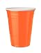 Double Walled Insulated Party Cups, 16-Ounce, Orange- 4 Pack