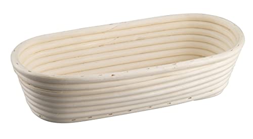 Zenker Proofing Basket Oblong 30 cm - Natural Rattan Proofing Basket for Homemade Bread - Provides Dough with Oxygen for Loose and Airy Breads