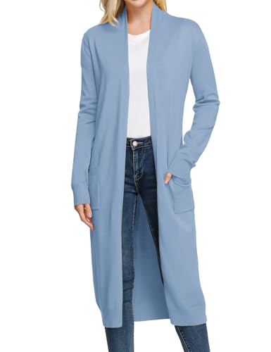 Image of GRACE KARIN Essential Solid Open Front Maxi Long Knitted Cardigan Sweater for Women