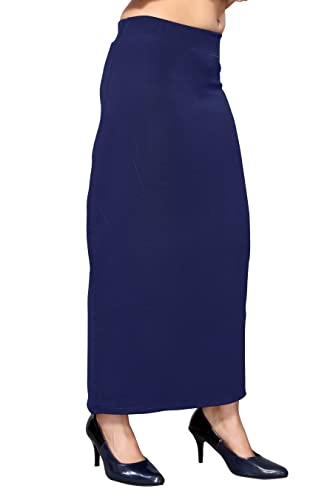 Image of Yashika Women Yashika Women's Full Elastic Lycra Blend Saree Shapewear Petticoat(New-Shape Sky Blue-XL)