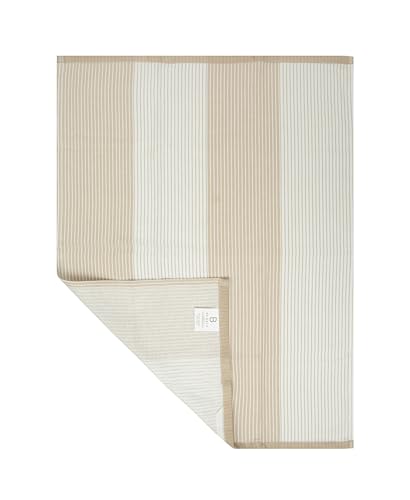 Image of Premium Kitchen Towels 100% Cotton 20 inchx28 inch 6-Pack - Tan | Large 238 GSM yarn dyed flat woven 100% cotton kitchen towel set for lightweight absorbent everyday drying