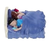 Hohopeti Resin Miniatur Pärchen Figurine Bett mit Smartphones Dekoration für Zuhause Realistische Deko für Valentinstag und Intim Couple Cupcake Toppers