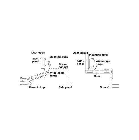 Elef America 343.90.710 Pie-Cut Corner Hinge (2 Pack) #TOP4