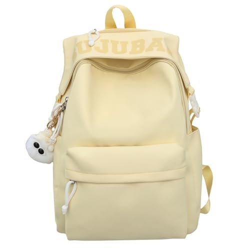 LinRim #NAME? per ragazze, scuola media, borse per libri, zaino estetico per adolescenti, ragazze, zaini da birra (giallo, B)