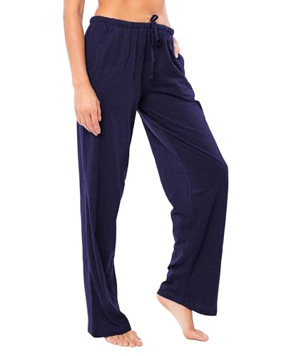 Image of Sexy Basics Women's Soft Flex 100% Cotton Knit Pajama Pants | Lounge Sleep Bottoms | Drawstring & Pockets| Multi Packs