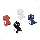 El juego incluye: 1 * Gancho de gatito negro + 1 * Gancho de gatito azul + 1 * Gancho de gatito naranja + 1 * Gancho de gatito blanco, un total de 4 ganchos de gatito de dibujos animados.