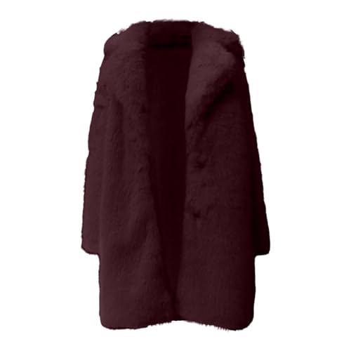 Manteau chaud grande taille en fausse fourrure douce et col châle