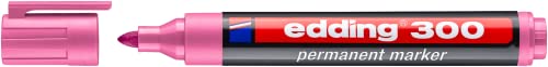 edding 300 Permanentmarker -10 Farben - 10 Stifte - Rundspitze 1,5-3 mm - wasserfest, schnell-trocknend - wischfest - für Karton, Kunststoff, Glas, Holz, Metall, Glas