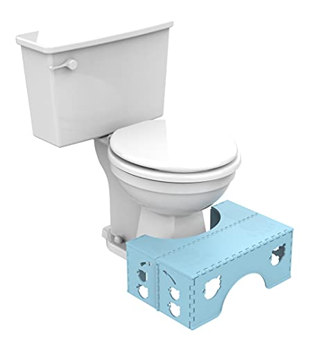 QT BABY Folding Toilet Stool for Kids and Adults (1 Pack), Portable and Universal-Fit Squatting Toilet Potty Step Stool with Anti-Slip Base, 7 Inches Height, Dream Blue Color