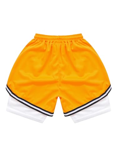 TiaoBug Kids Boys 2 in 1 Running Shorts Mesh Performance Basketball Shorts with Pockets Athletic Workout Shorts4