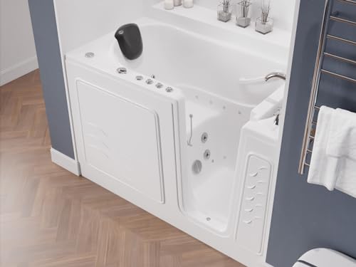 30 in. x 60 in. Right Drain Quick Fill Walk-In Whirlpool and Air Tub with Powered Fast Drain in...