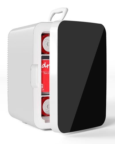 Image of Electactic 10L Compact Mini Fridge, 2.6 Gal Portable Small Refrigerator with AC /DC Adapters, Quiet Personal Desktop Fridge for Skincare, Cosmetics, Makeup, Beverage & Food, Classic White