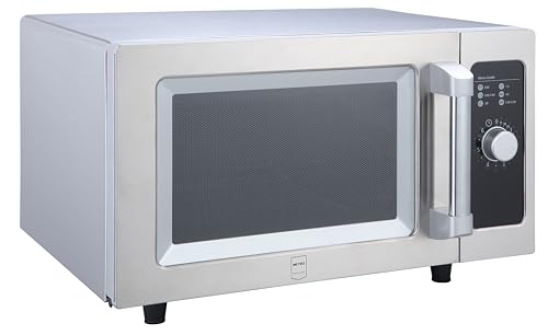 METRO Professional Four à Micro-ondes GMW1125-K, Acier Inoxydable, 51.1 x 43 x 31.1 cm, 1000 W, 25 L, Commande mécanique, Minuterie à Bouton Rotatif,...