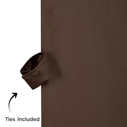 Image of Rivermoor Blackout Curtains Set of 1 | Solid Window Curtain for Living Room & Bedroom | Coffee | 80% Room Darkening | 250 GSM | Acrylic Eyelet | 114 x 152 cm