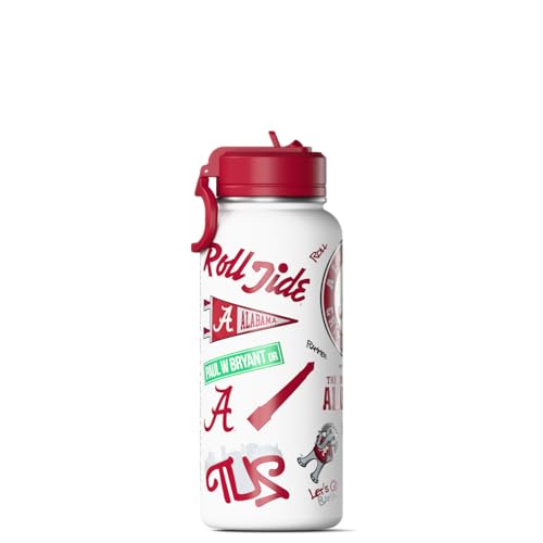 Hydrapeak Officially Licensed Alabama Tides 32 oz Active Water Bottle with Straw Lid Reusable Stainless Steel Double Wall Insulated Sports Gift - Image 7