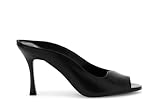 DESCRIZIONE: Sandali mules eleganti in nappa con punta open-toe e tacco a rocchetto di 8,5 cm