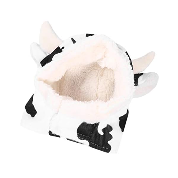 Balacoo puppy hoodie dog cow hat, cow shaped plush pet cosplay hat cow headgear lovely pet dog costume pet supplies puppy clothes