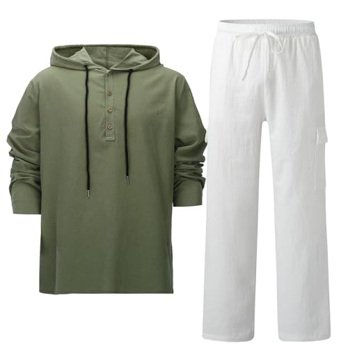 Sweat à capuche homme coton lin tendance manches longues et coupe slim