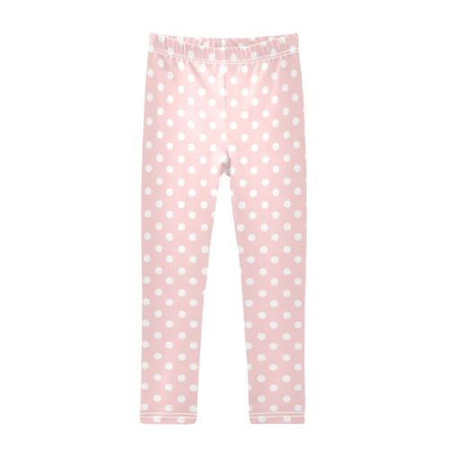 CaTaKu Girls Leggings Polka Dot Cute Leggings for Girls Kids Athletic Workout Yoga Pants Size 4-10T