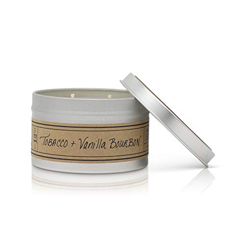 Seventh Avenue Apothecary Premium Scent 100% Soy Candle - Tobacco + Vanilla Bourbon - 5.7 oz net wt. Travel Tin Candle - Long Lasting 35+ Hour Burn Time - Travel and Gifting - Hand Poured in The USA