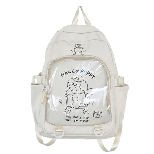 Mochila japonesa Itabag escolar blanca transparente de gran capacidad para niñas