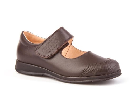 Merceditas Colegiales para Niñas con Puntera Reforzada Todo Piel, mod.463. Calzado infantil Made in Spain, Garantia de calidad. (28, Marrón)