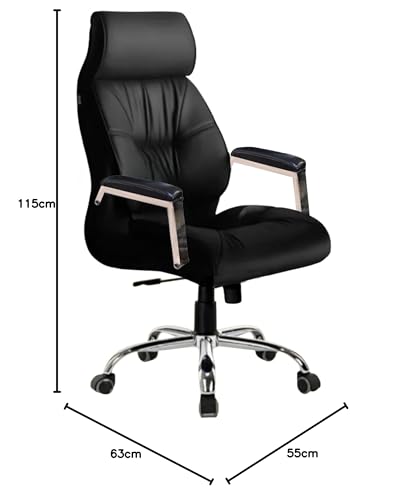 Image of S-90 Black Executive Ergonomic High Back Boss Chair Leather Office Chair /Director Chair /Leatherette Executive Revolving Chair for Ultra Head Support