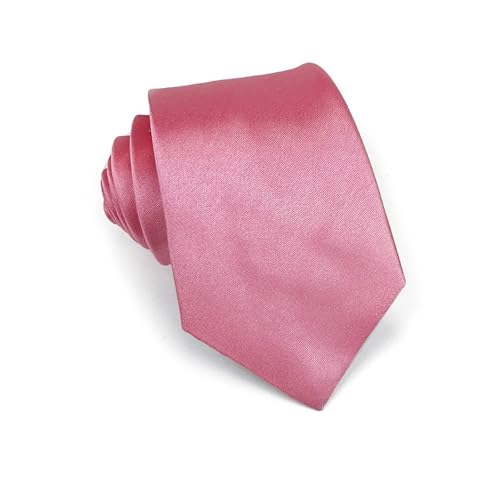 MAIANY Corbatas de Hombre, Corbata Satin Clásica de 8 cm en Diseño Monocolor, Corbata Clásica de Boda para Oficina o Eventos Festivos (rosa)